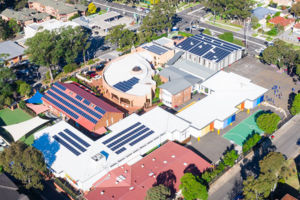 Aerial view of St Catherine Labouré Catholic Primary School Gymea